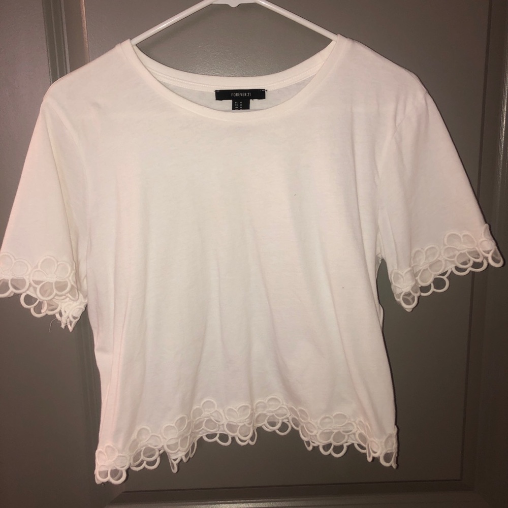 crop top with flower design